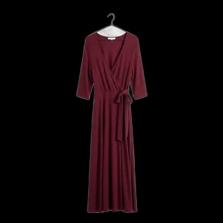 Bordo kruvaze midi elbise